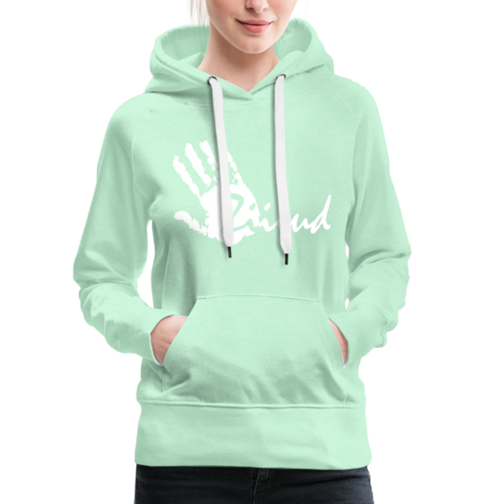 Ziiiud Hoodie Woman - Logo Weiss - helles Mintgrün