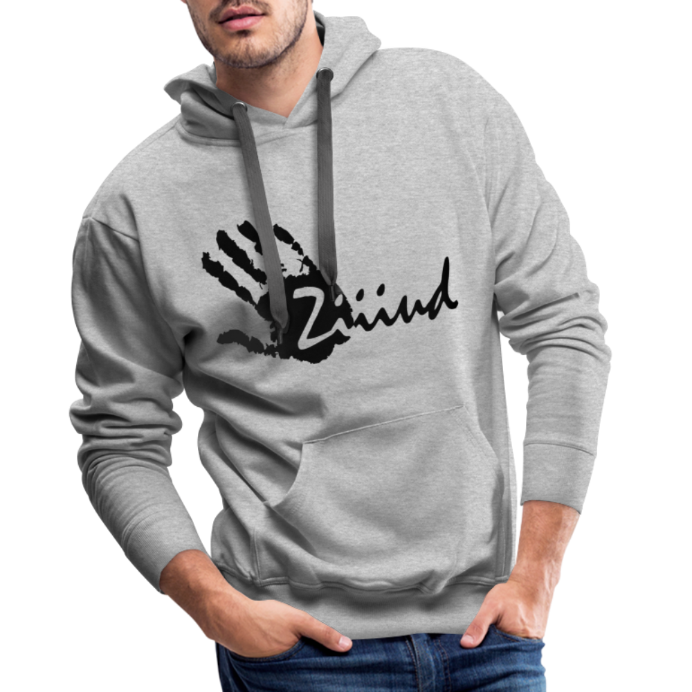 Ziiiud Hoodie Men - Logo Schwarz - Grau meliert
