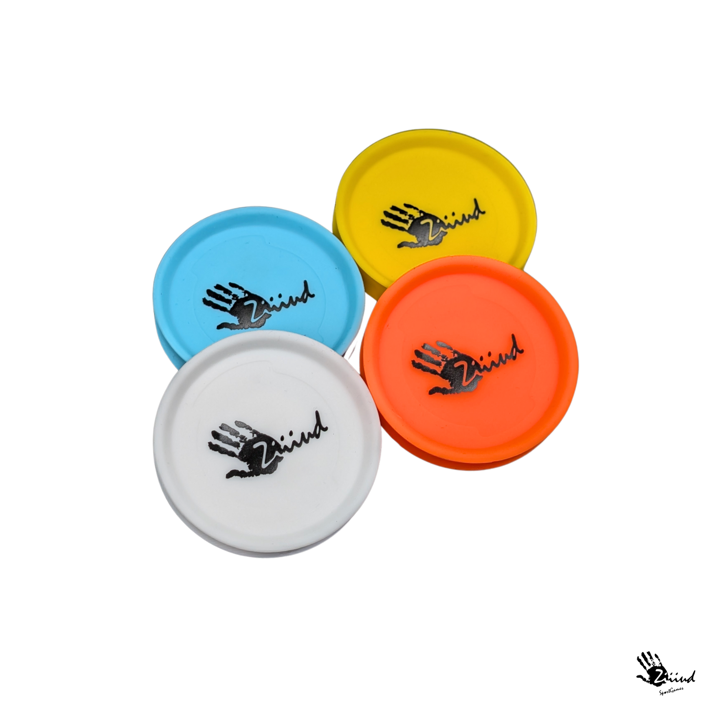 Ziiiud Ball Frisbees Weiss Blau Orange Gelb Wurfspiel Sportspiel Familienspiel