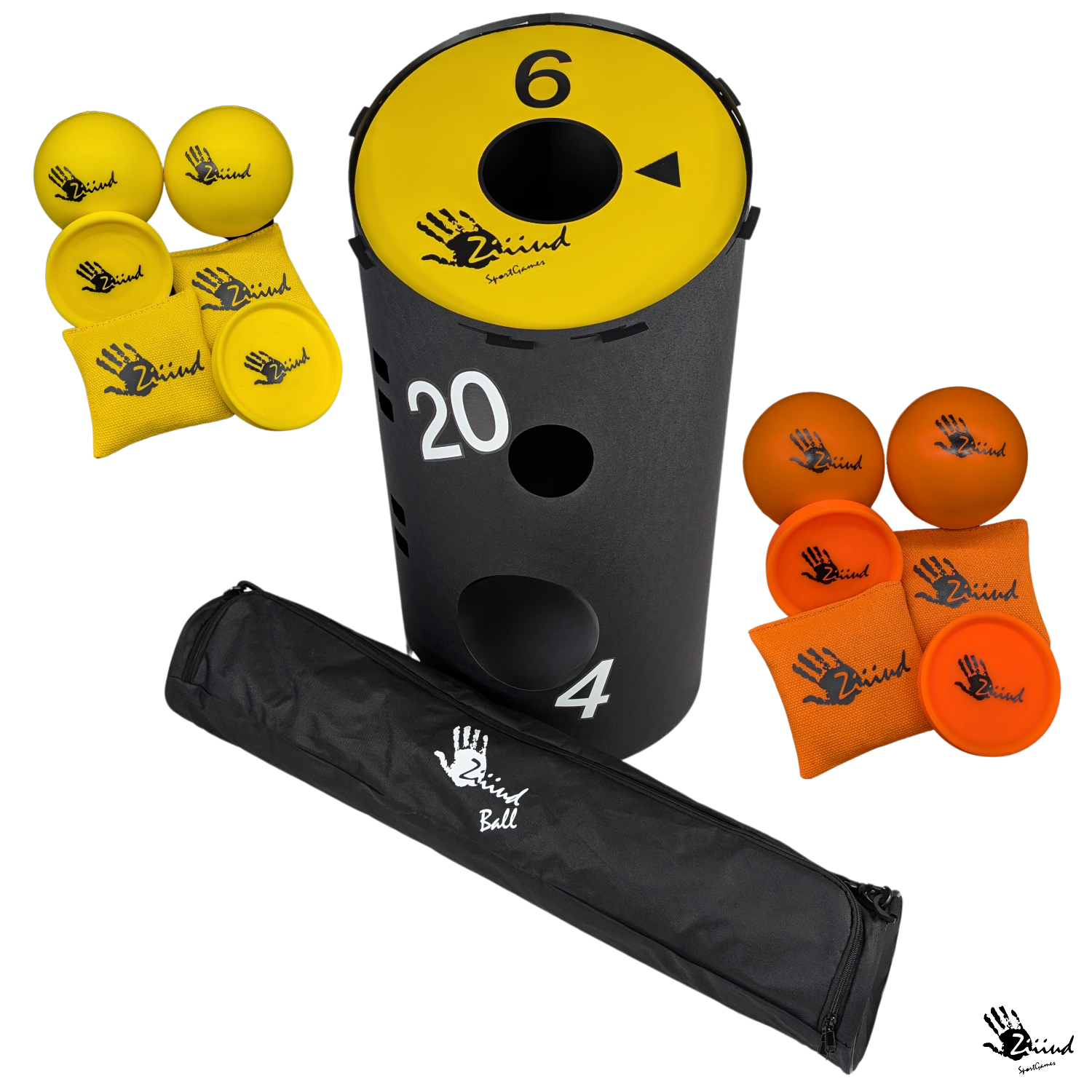 Ziiiud Ball Gelb Orange Wurfspiel Sportspiel Familienspiel